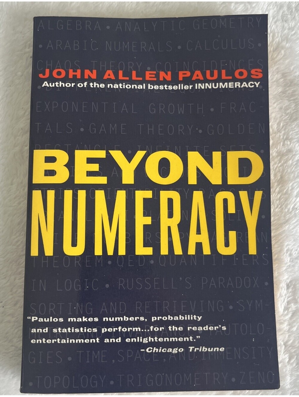 SIGNED & INSCRIBED JOHN ALLEN PAULOS Beyond Numeracy 1992 Vintage PB